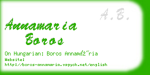 annamaria boros business card